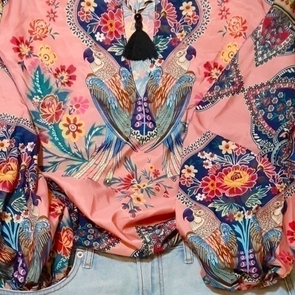 Vintage Boho Parrots Paradise Top - Picture 1 of 6
